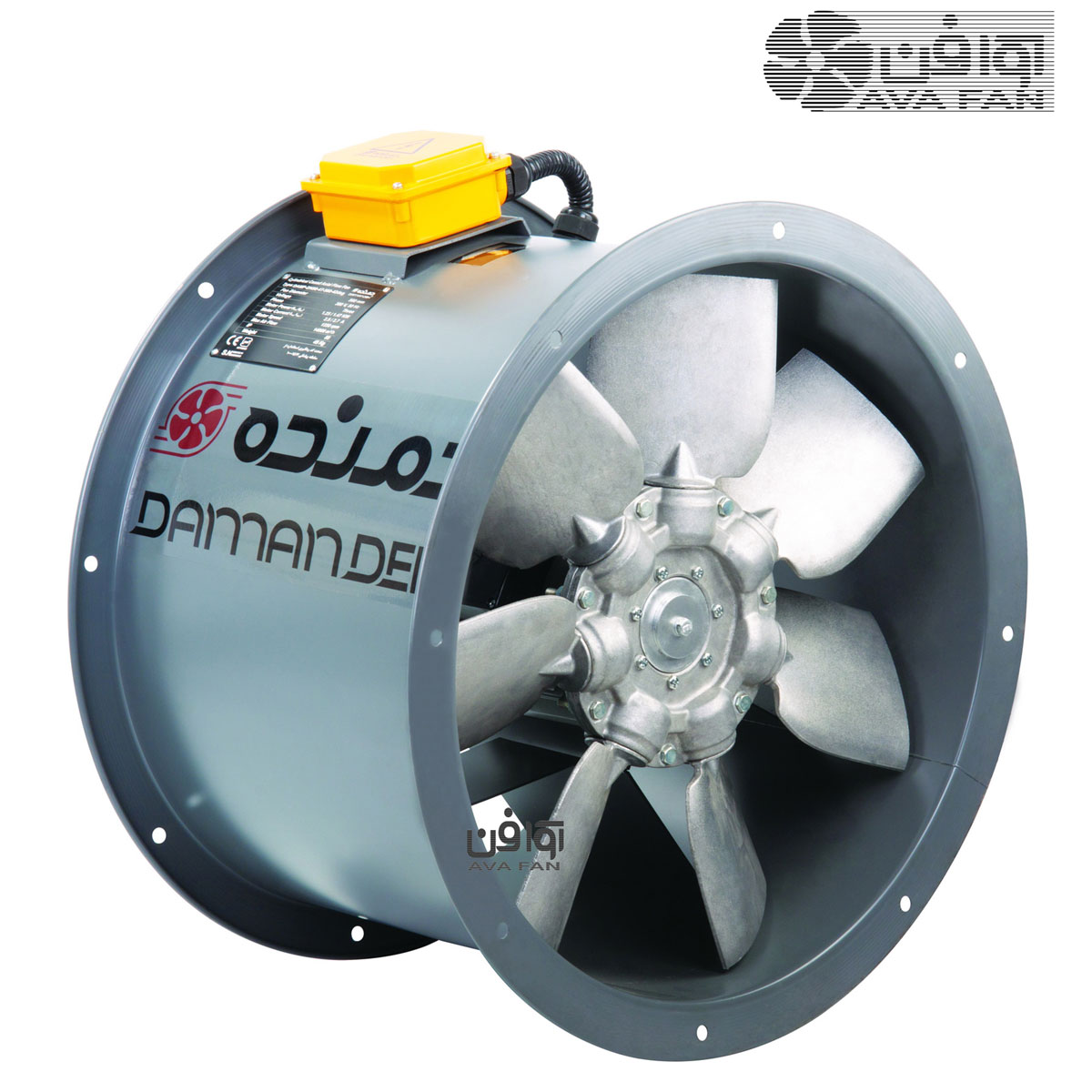 فن آکسیال سیلندری 90 سانت دمنده مدل DASP-WN110-4T-900-13deg